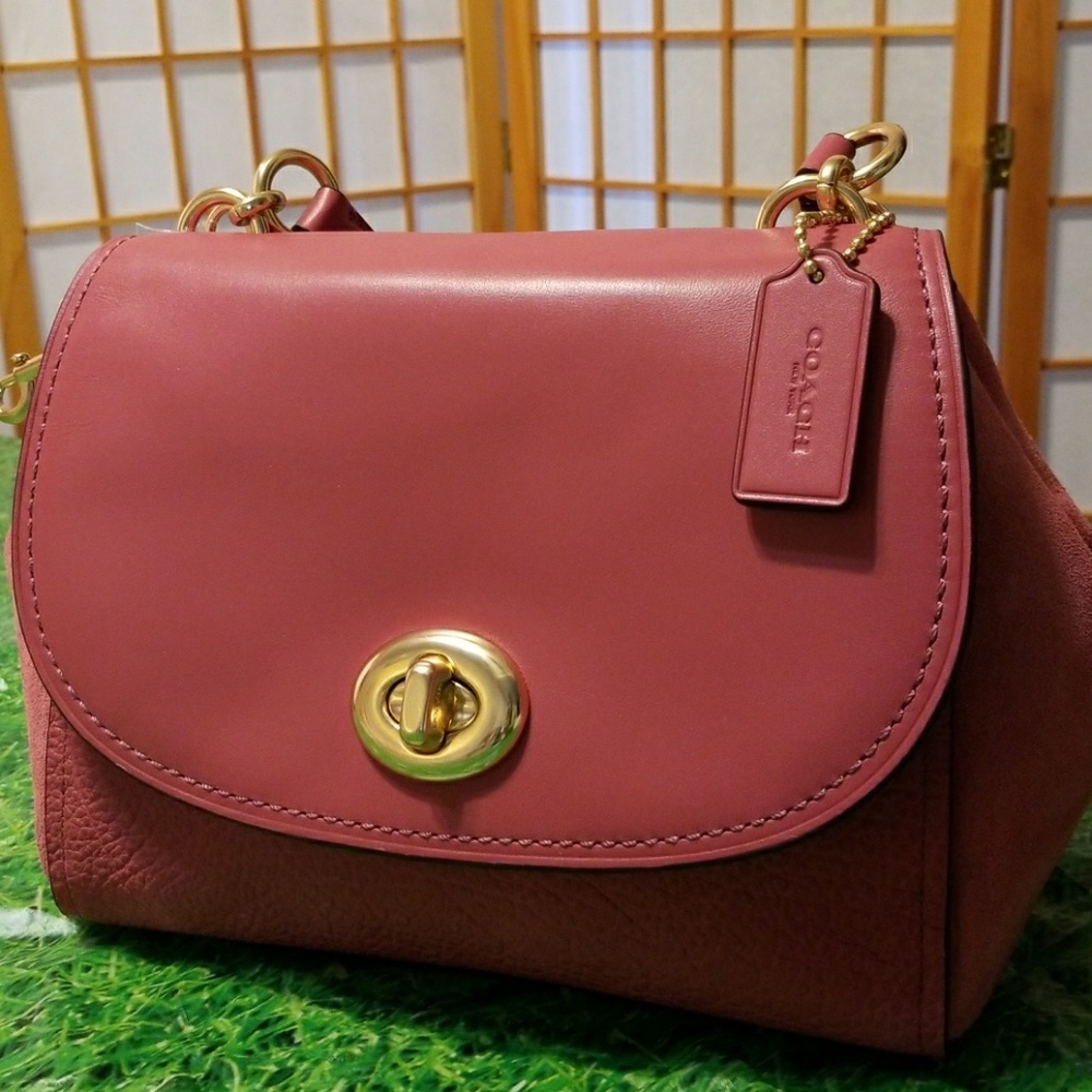 COACH Bag, Leather & Suede, Rouge Color, New